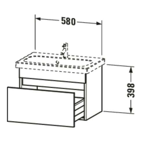 Duravit Meuble sous lavabo Com DuraStyle 58x36,8 cm, lin, 1 tiroir