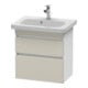 Duravit Meuble sous lavabo Com DuraStyle 58x36,8 cm, taupe/blanc, 2 tiroirs, suspendu-1