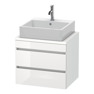 Duravit Meuble sous-lavabo Com DuraStyle 60x47,8 cm, blanc brillant/bois, 2 tiroirs