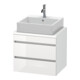 Duravit Meuble sous-lavabo Com DuraStyle 60x47,8 cm, blanc brillant/bois, 2 tiroirs-1