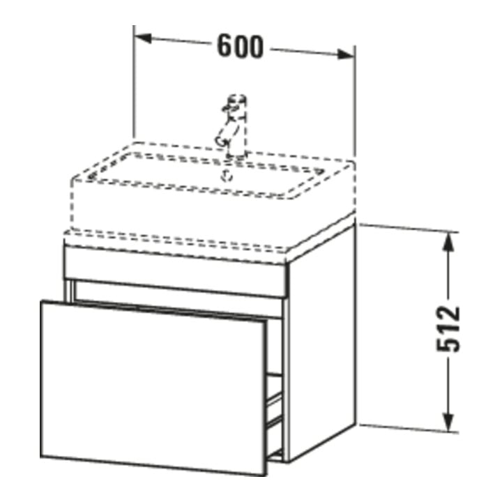 Duravit Meuble sous-lavabo Com DuraStyle 60x47,8 cm, blanc mat, 1 tiroir