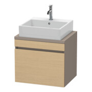 Duravit Meuble sous lavabo Com DuraStyle 60x47,8 cm, blanc œuf/naturel, 1 tiroir