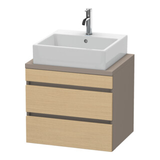 Duravit Meuble sous-lavabo Com DuraStyle 60x47,8 cm, blanc œuf/naturel, 2 tiroirs