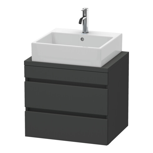 Duravit Meuble sous lavabo Com DuraStyle 60x47,8 cm, graphite mat, 2 tiroirs