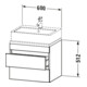 Duravit Meuble sous lavabo Com DuraStyle 60x47,8 cm, graphite mat, 2 tiroirs