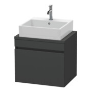 Duravit Meuble sous lavabo Com DuraStyle 60x47,8 cm, graphite mat, avec console, 1 tiroir-1