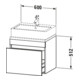 Duravit Meuble sous lavabo Com DuraStyle 60x47,8 cm, graphite mat, avec console, 1 tiroir