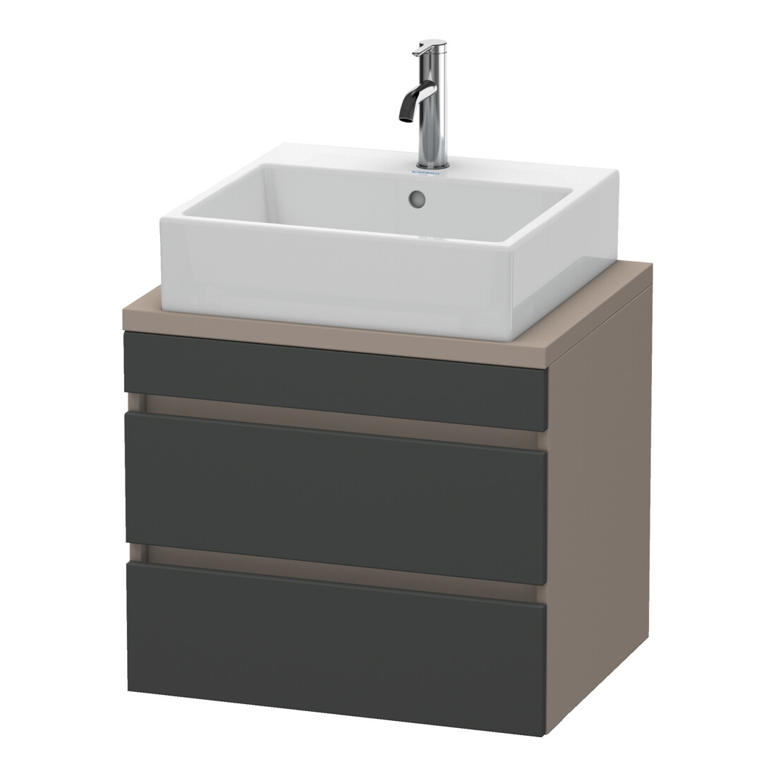 Duravit Meuble sous-lavabo Com DuraStyle 60x47,8 cm, gris mat/bois, 2 tiroirs