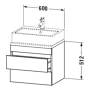 Duravit Meuble sous-lavabo Com DuraStyle 60x47,8 cm, N nat/b ma, f Kons, 2 tiroirs-4