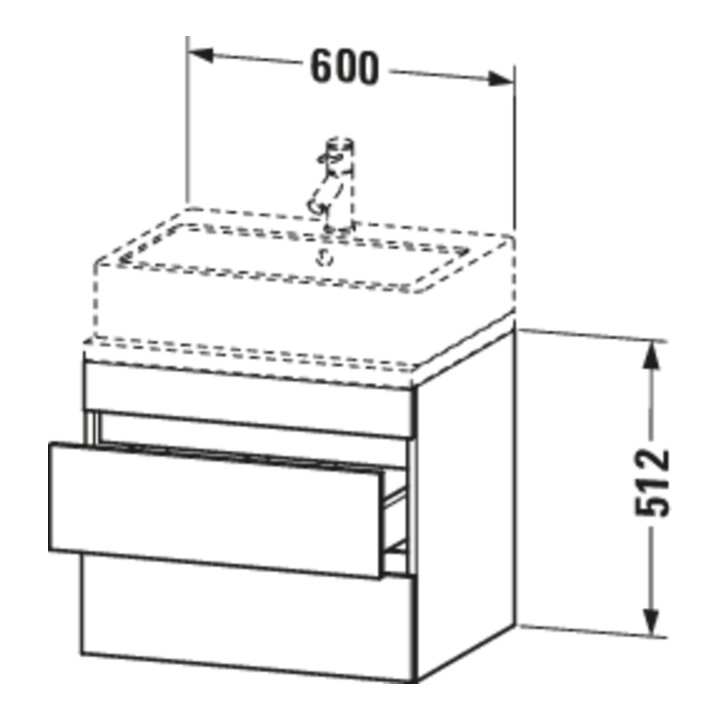 Duravit Meuble sous-lavabo Com DuraStyle 60x47,8 cm, sans console, 2 tiroirs