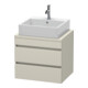 Duravit Meuble sous-lavabo Com DuraStyle 60x47,8 cm, taupe, avec console, 2 tiroirs-1