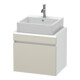 Duravit Meuble sous lavabo Com DuraStyle 60x47,8cm, taupe/blanc, 1 tiroir-1
