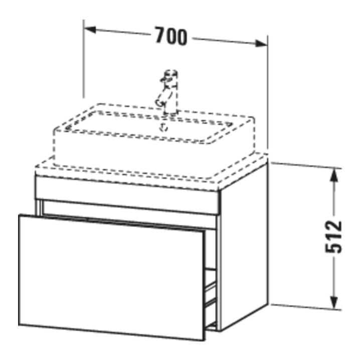 Duravit Meuble sous-lavabo Com DuraStyle 70x47,8 cm, bas. mat, avec console, 1 tiroir