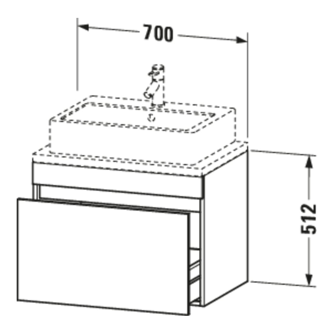 Duravit Meuble sous-lavabo Com DuraStyle 70x47,8 cm, bas. mat, avec console, 1 tiroir