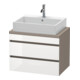 Duravit Meuble sous lavabo Com DuraStyle 70x47,8 cm, blanc hg/b ma, avec 2 tiroirs-1
