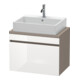 Duravit Meuble sous lavabo Com DuraStyle 70x47,8 cm, blanc hg/b ma, avec console, 1 tiroir-1