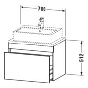 Duravit Meuble sous-lavabo Com DuraStyle 70x47,8 cm, blanc mat, 1 tiroir-4