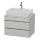 Duravit Meuble sous lavabo Com DuraStyle 70x47,8 cm, gris béton, 2 tiroirs-1