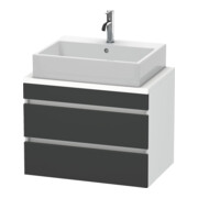 Duravit Meuble sous lavabo Com DuraStyle 70x47,8 cm, gris m/we ma, avec 2 tiroirs-1