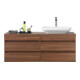 Duravit Meuble sous lavabo Com DuraStyle 70x47,8 cm, noyer naturel, pour console, 2 tiroirs