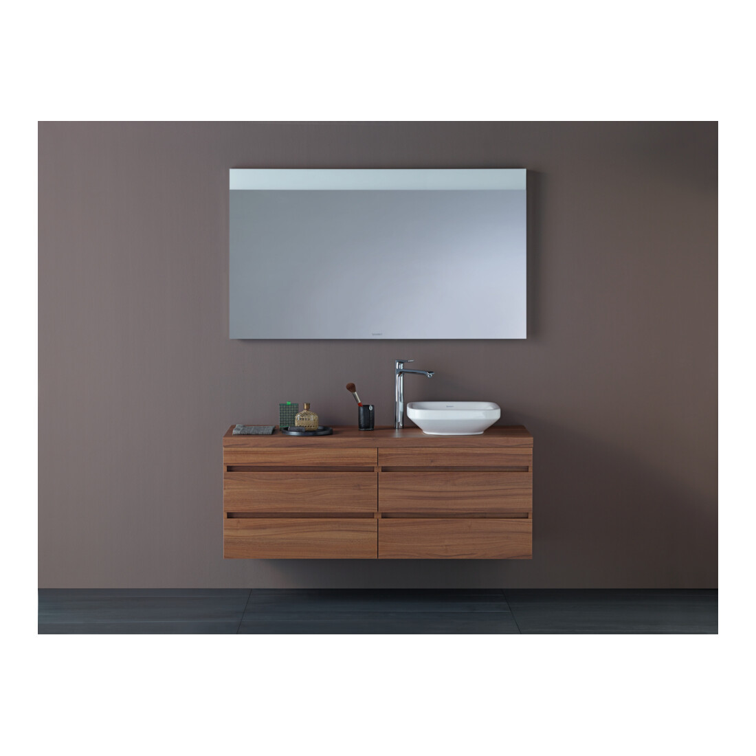 Duravit Meuble sous lavabo Com DuraStyle 70x47,8 cm, noyer naturel, pour console, 2 tiroirs