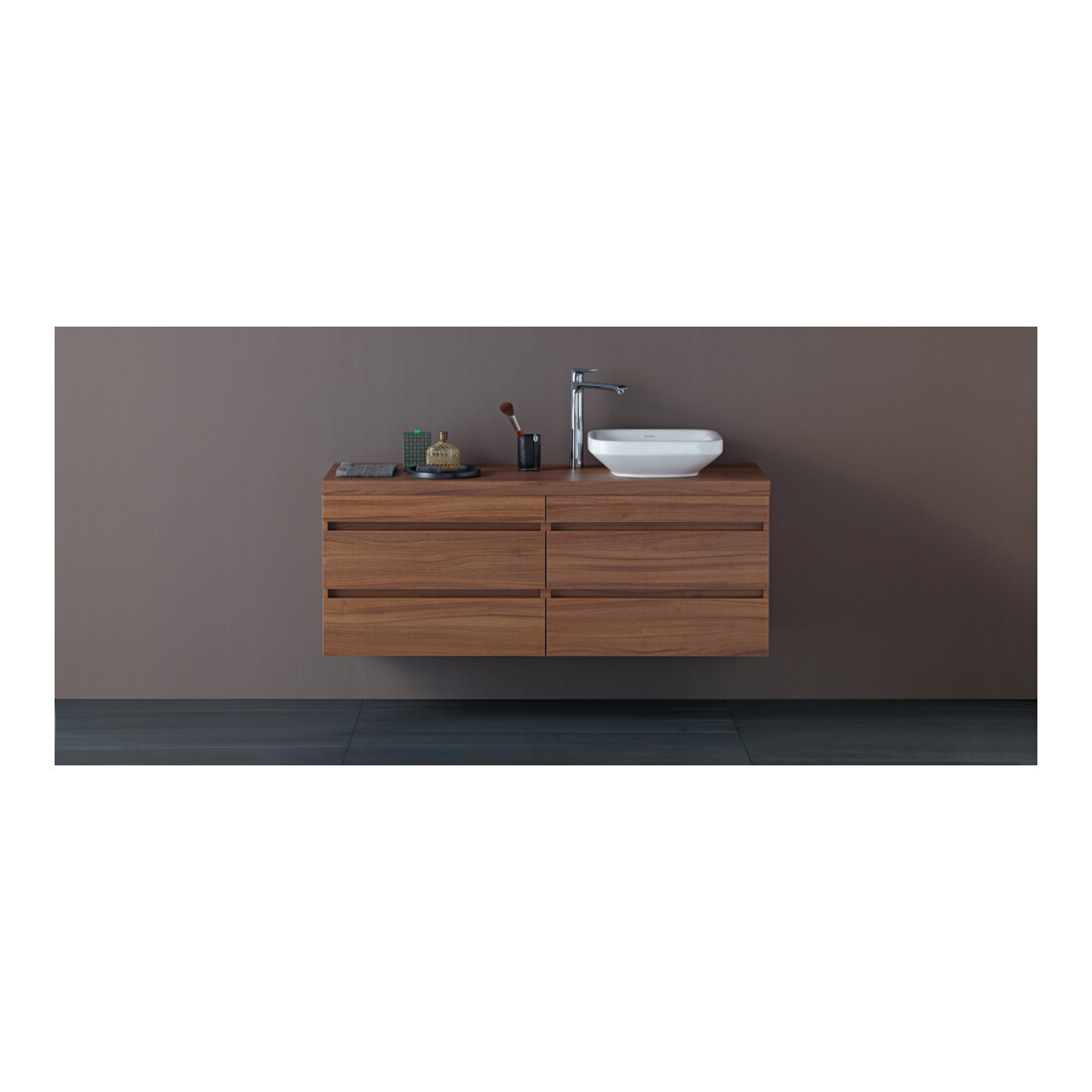 Duravit Meuble sous lavabo Com DuraStyle 70x47,8 cm, noyer naturel, pour console, 2 tiroirs