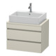 Duravit Meuble sous-lavabo Com DuraStyle 70x47,8 cm, taupe, avec console, 2 tiroirs-1