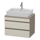 Duravit Meuble sous lavabo Com DuraStyle 70x47,8 cm, taupe/bas mat, 2 tiroirs-1