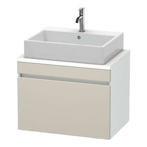 Duravit Meuble sous lavabo Com DuraStyle 70x47,8 cm, taupe/blanc, 1 tiroir