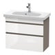 Duravit Meuble sous lavabo Com DuraStyle 73x36,8 cm, blanc hg/b ma, 2 tiroirs, suspendu-1