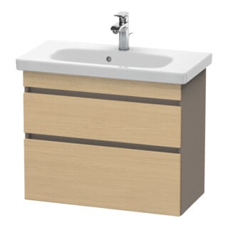 Duravit Meuble sous-lavabo Com DuraStyle 73x36,8 cm, blanc œuf/naturel, 2 tiroirs, suspendu