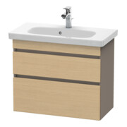 Duravit Meuble sous-lavabo Com DuraStyle 73x36,8 cm, blanc œuf/naturel, 2 tiroirs, suspendu-1
