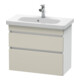 Duravit Meuble sous lavabo Com DuraStyle 73x36,8 cm, taupe/blanc, 2 tiroirs, suspendu-1