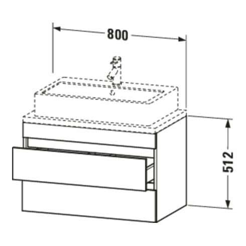 Duravit Meuble sous-lavabo Com DuraStyle 80x47,8 cm, bas. ma, f Kons, 2 tiroirs