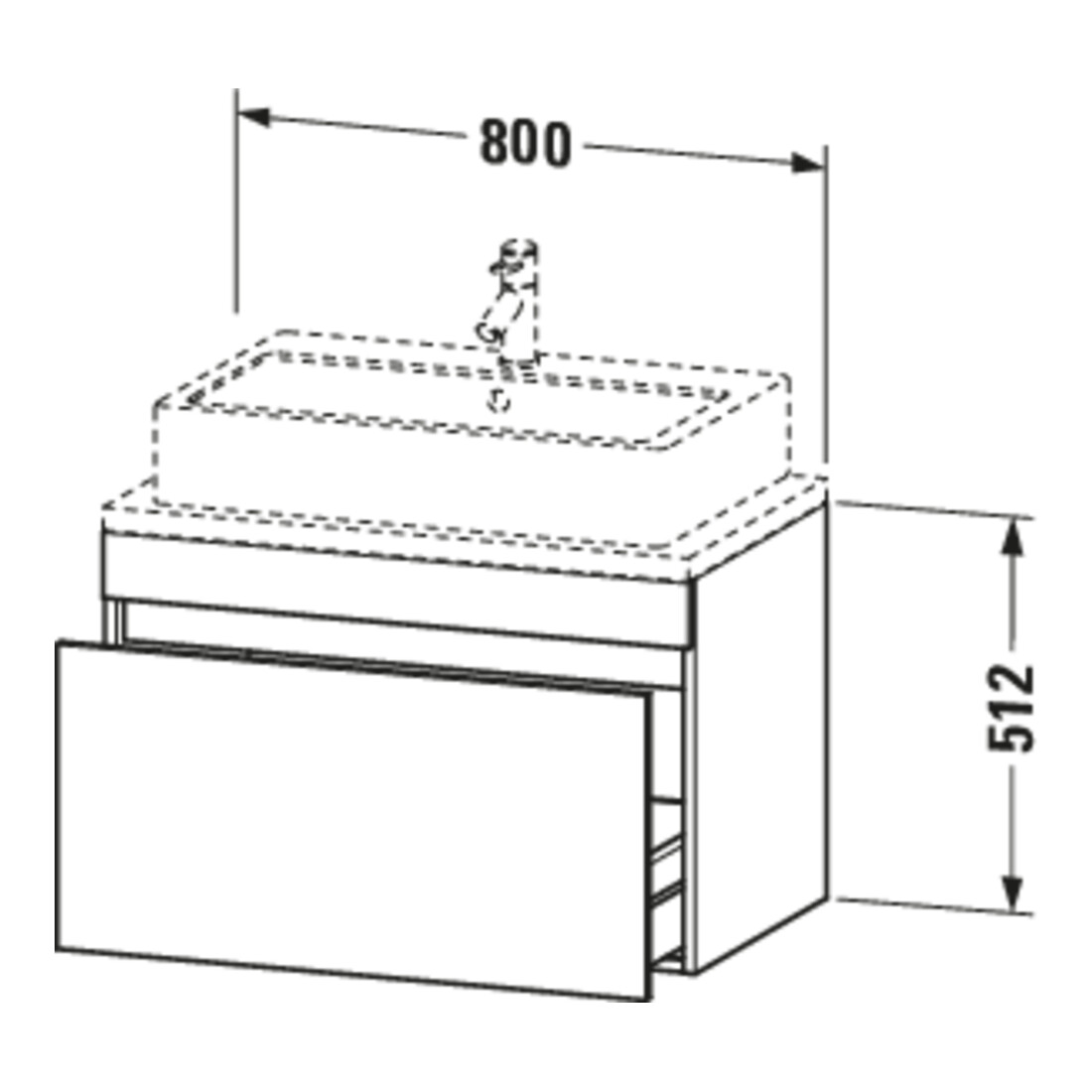 Duravit Meuble sous-lavabo Com DuraStyle 80x47,8 cm, base, avec console, 1 tiroir