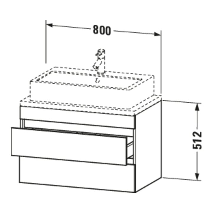Duravit Meuble sous-lavabo Com DuraStyle 80x47,8 cm, béton clair, 2 tiroirs
