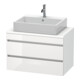 Duravit Meuble sous-lavabo Com DuraStyle 80x47,8 cm, blanc brillant/blanc mat, 2 tiroirs-1
