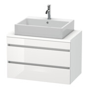 Duravit Meuble sous-lavabo Com DuraStyle 80x47,8 cm, blanc brillant/blanc mat, 2 tiroirs