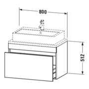 Duravit Meuble sous lavabo Com DuraStyle 80x47,8 cm, blanc mat, 1 tiroir-4