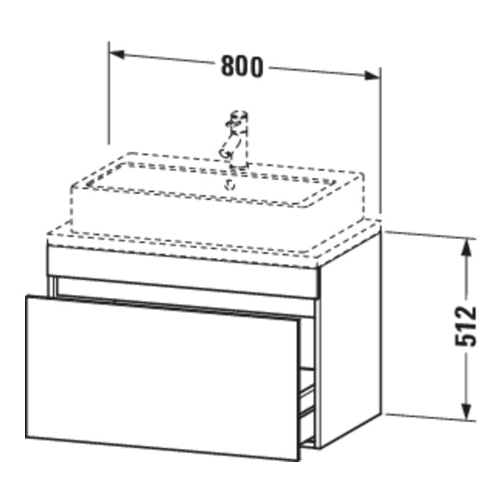 Duravit Meuble sous lavabo Com DuraStyle 80x47,8 cm, blanc mat, 1 tiroir, avec console