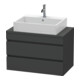 Duravit Meuble sous lavabo Com DuraStyle 80x47,8 cm, graphite mat, 2 tiroirs-1