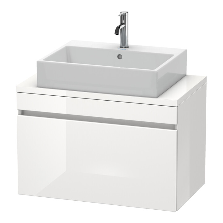 Duravit Meuble sous lavabo Com DuraStyle 80x47,8 cm, graphite mat, avec console, 1 tiroir