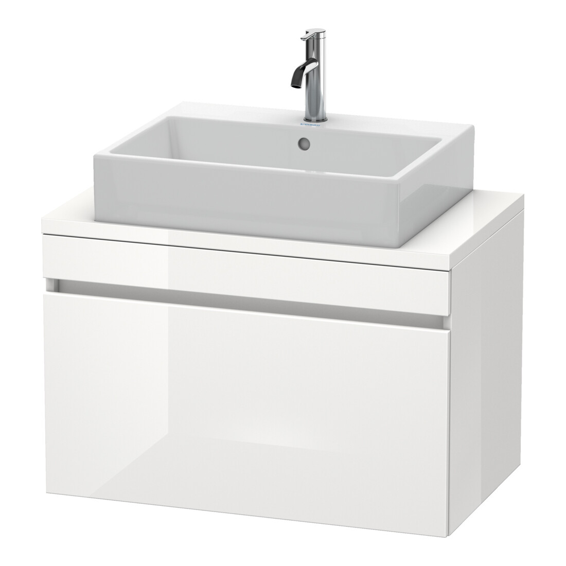 Duravit Meuble sous lavabo Com DuraStyle 80x47,8 cm, graphite mat, avec console, 1 tiroir