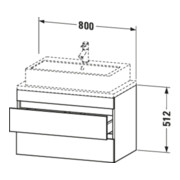 Duravit Meuble sous-lavabo Com DuraStyle 80x47,8 cm, N dk/blc, avec console, 2 tiroirs-4