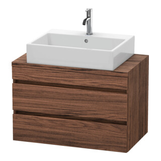 Duravit Meuble sous lavabo Com DuraStyle 80x47,8 cm, noyer foncé, pour console, 2 tiroirs