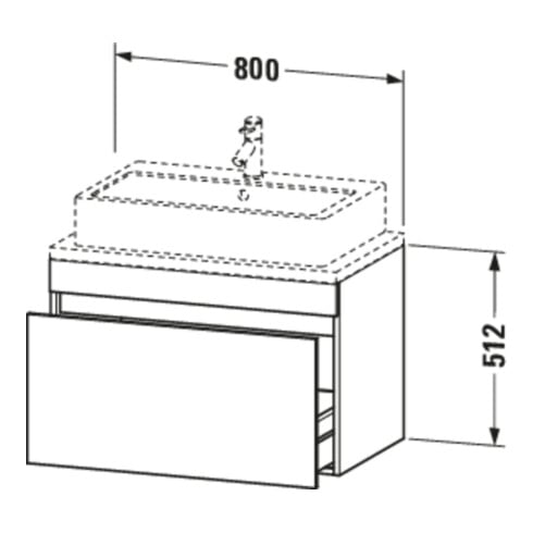 Duravit Meuble sous lavabo Com DuraStyle 80x47,8 cm, noyer naturel, pour console, 1 tiroir