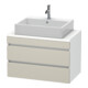 Duravit Meuble sous-lavabo Com DuraStyle 80x47,8 cm, taupe/blanc, 2 tiroirs-1