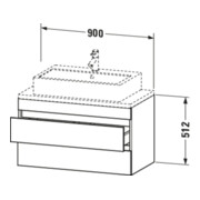 Duravit Meuble sous-lavabo Com DuraStyle 90x47,8 cm, blanc brillant, 2 tiroirs-4