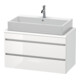 Duravit Meuble sous-lavabo Com DuraStyle 90x47,8 cm, blanc brillant/marron, 2 tiroirs-1