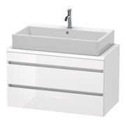 Duravit Meuble sous-lavabo Com DuraStyle 90x47,8 cm, blanc brillant/marron, 2 tiroirs